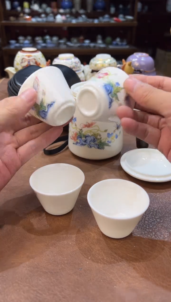 真的很便宜超好看会开片的旅行茶具