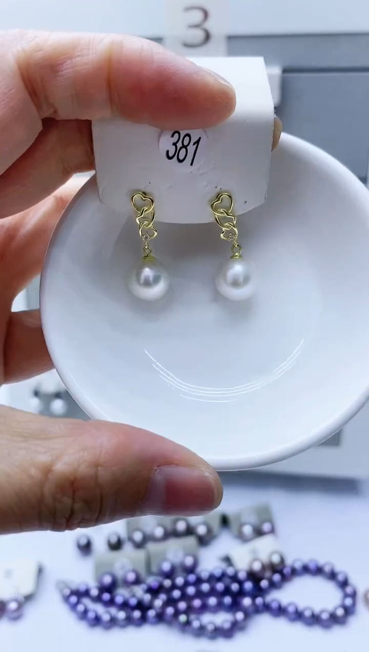 【闪购商品】淡水珍珠耳饰银S925镶嵌381