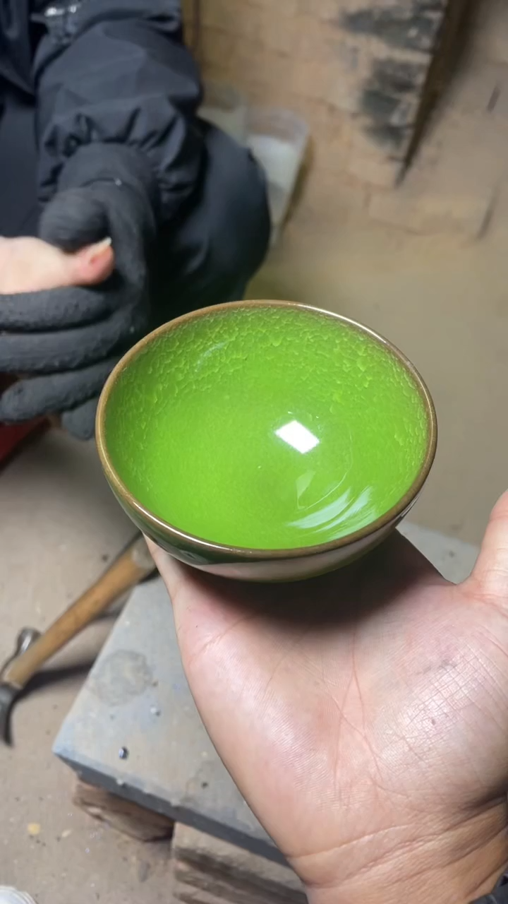 1(翡翠帝王绿) 建窑建盏 主人杯