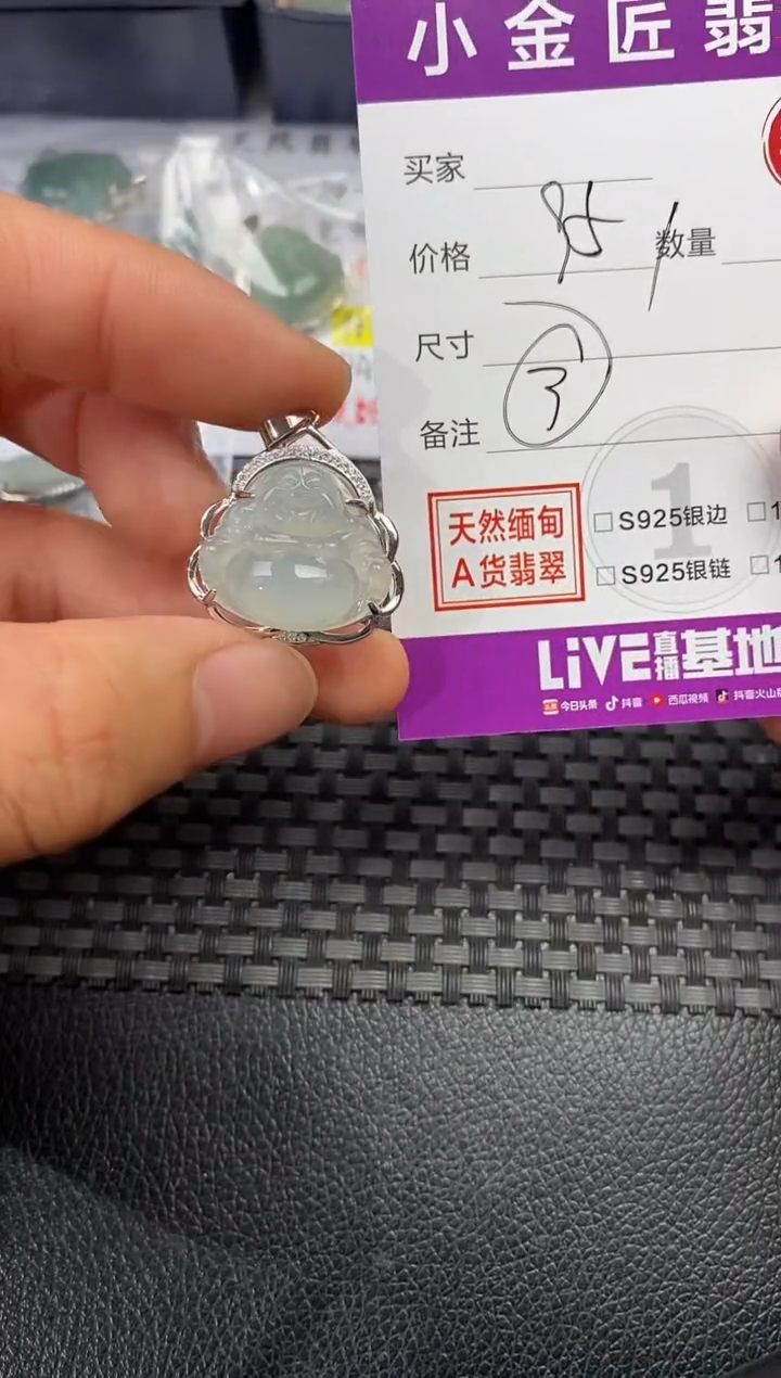 颈饰银S925镶嵌翡翠王*可挂件