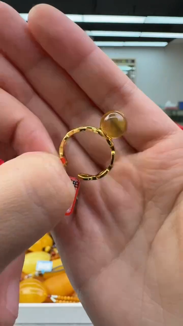 【闪购商品】琥珀戒指银S925镶嵌657秒拍号