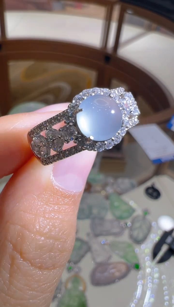 银S925镶嵌戒指翡翠多样性团购发一件