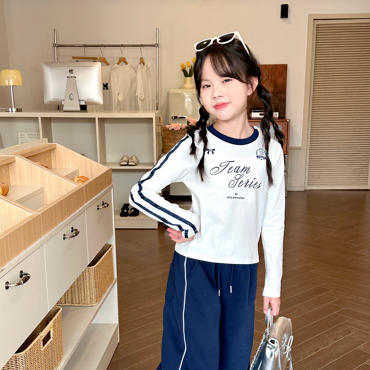 现货【大写字母T】秋装5025女童卡通甜美百搭长袖上衣女宝T恤