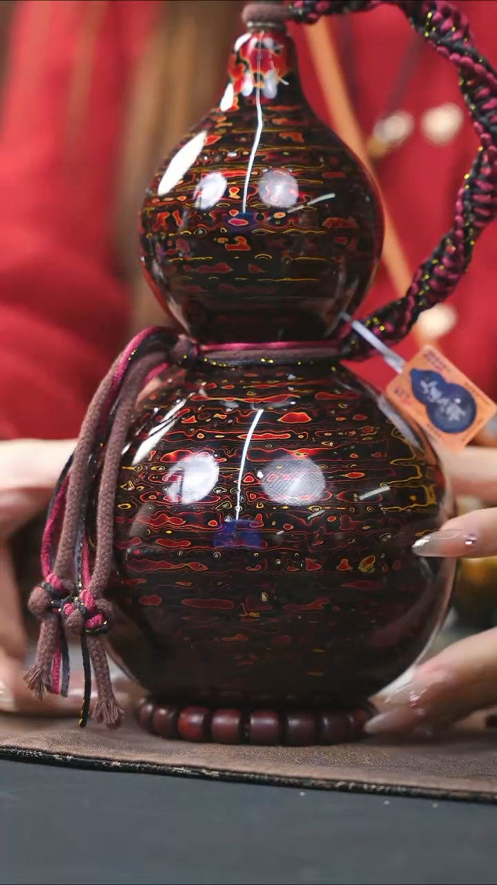 【闪购商品】WK280漆艺酒葫芦不包手串及旋转底座