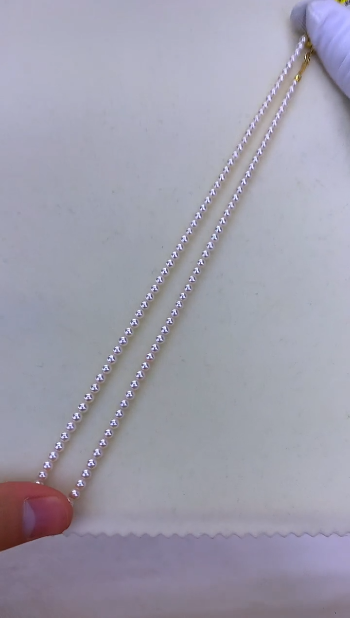 18K金镶嵌DA海水珍珠 GD278 3-4 彩凛akoya串链