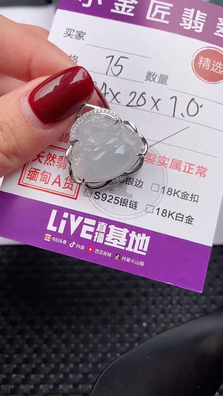 【闪购商品】翡翠颈饰银S925镶嵌吊坠