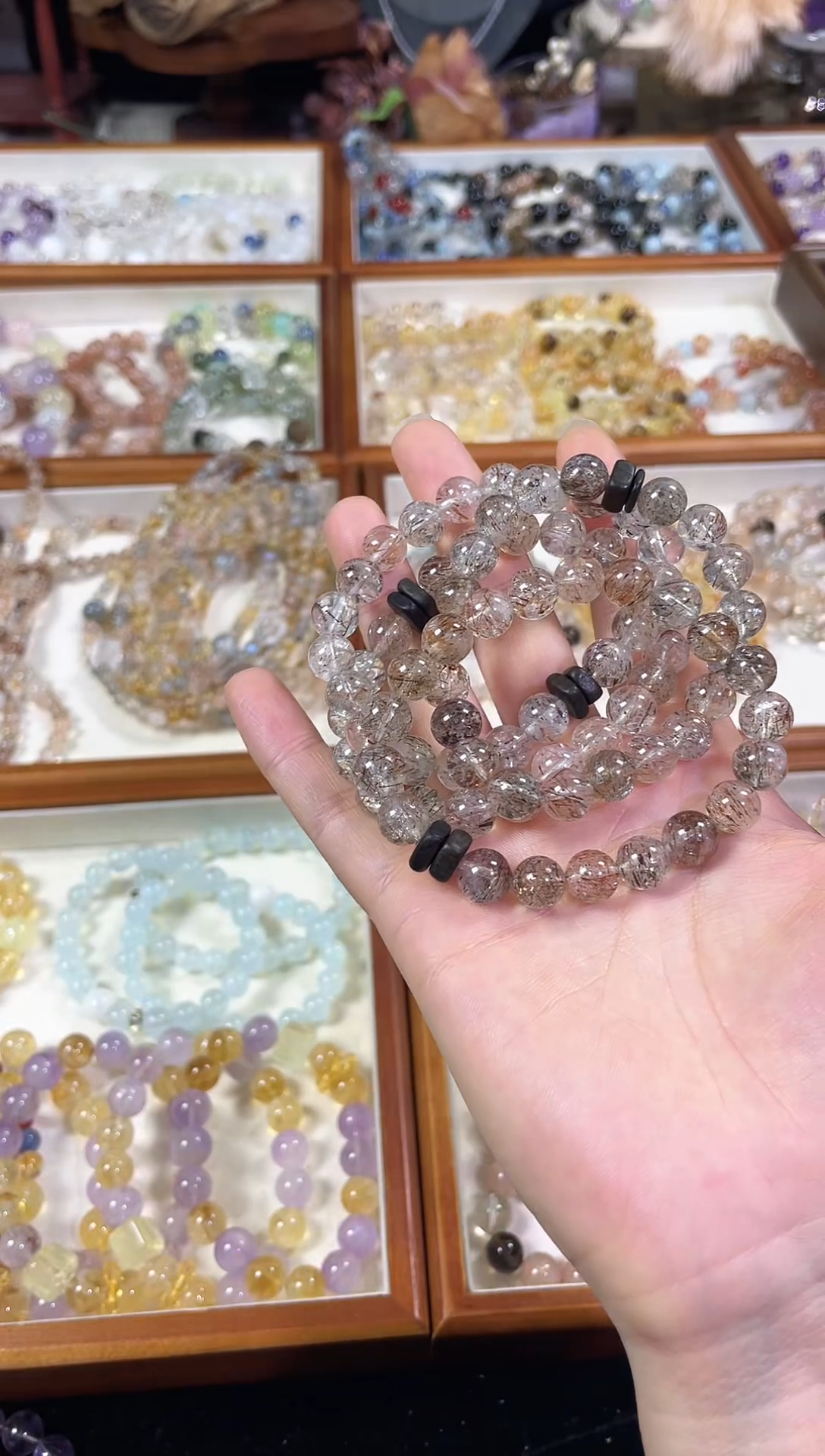 未镶嵌手串水晶天然满发黑金超七沉香手串多样发一