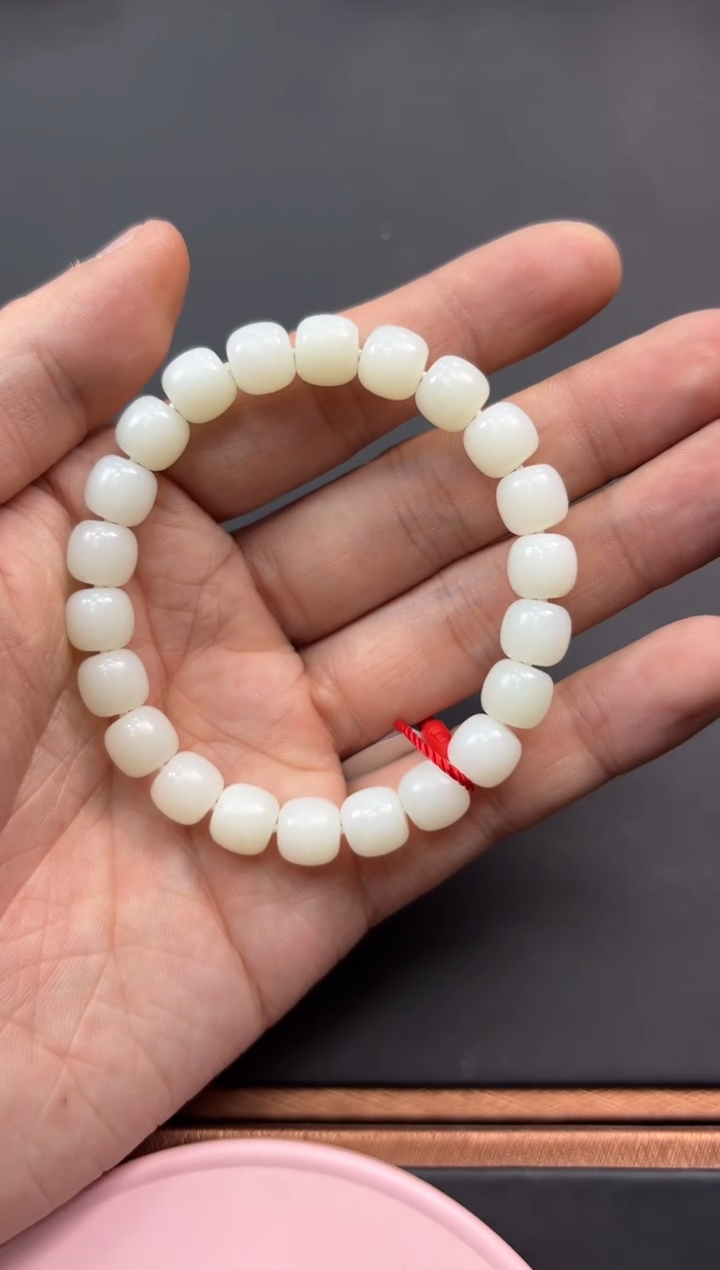 【闪购商品】和田玉手串未镶嵌且末微色差米达卡8老型珠