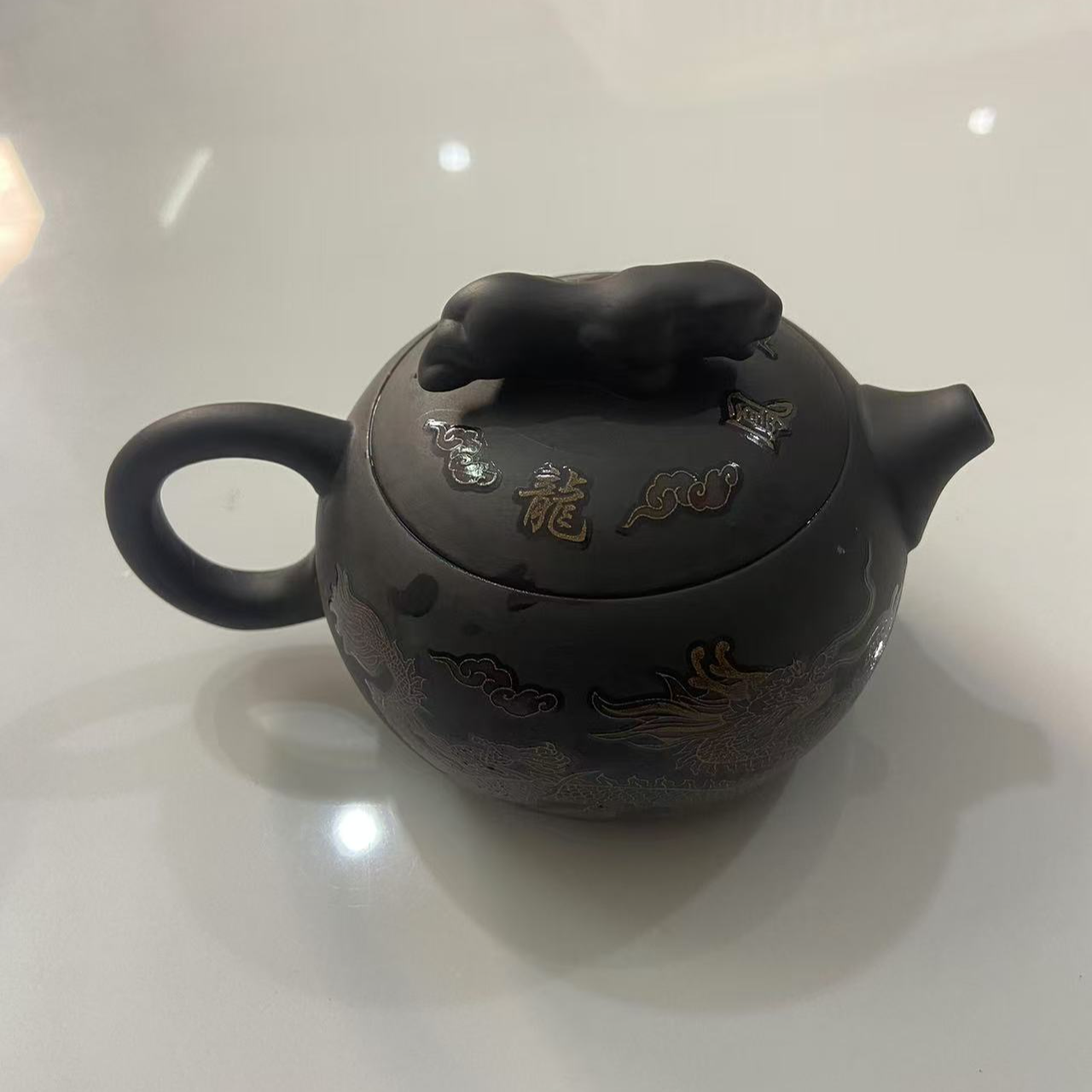 【闪购商品】Z深井老紫泥龙凤虎啸（遇热变色）西施壶