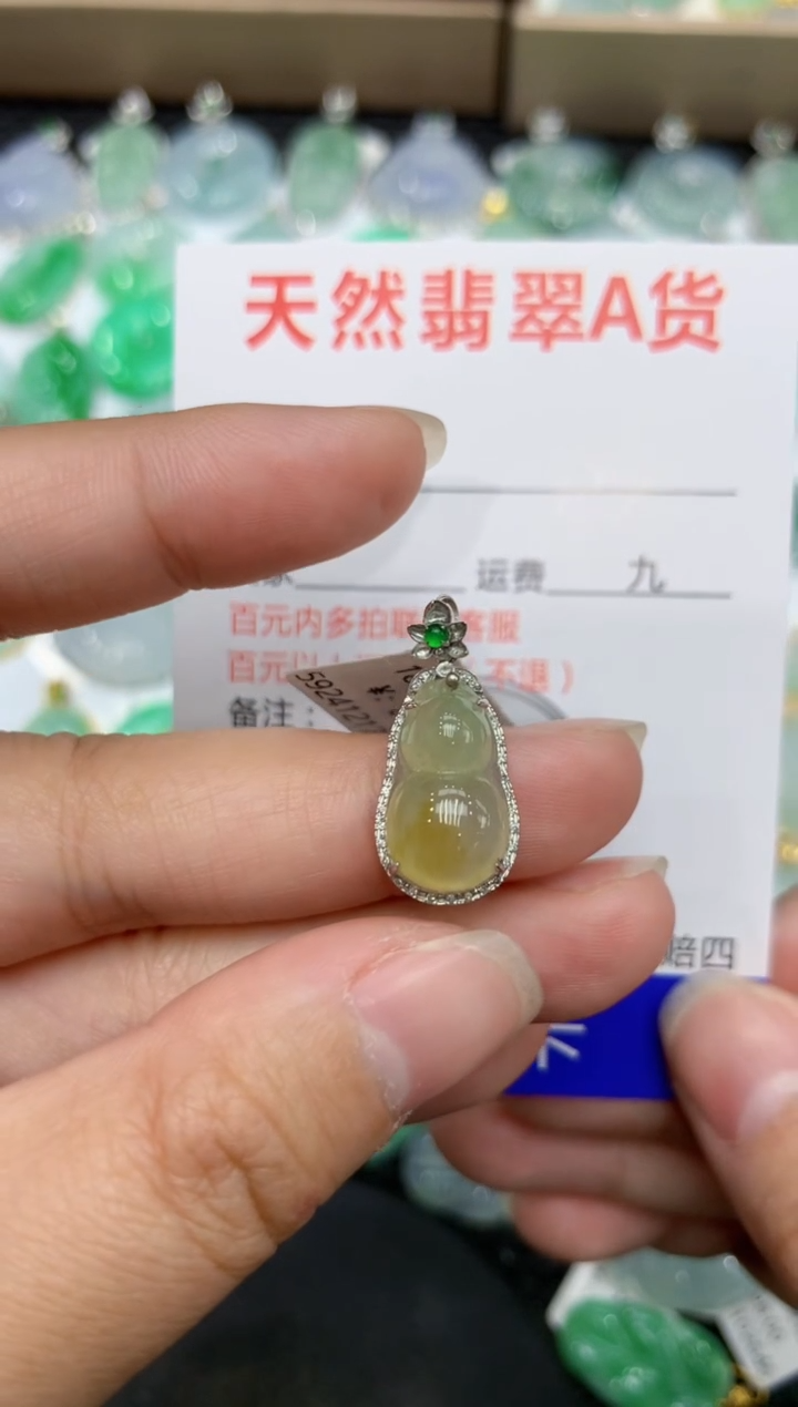 【闪购商品】翡翠颈饰18K金镶嵌111111111111     