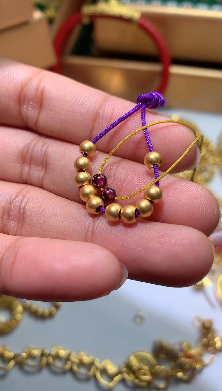 【闪购商品】石榴石配饰未镶嵌卡4金珠10颗//多样性发货