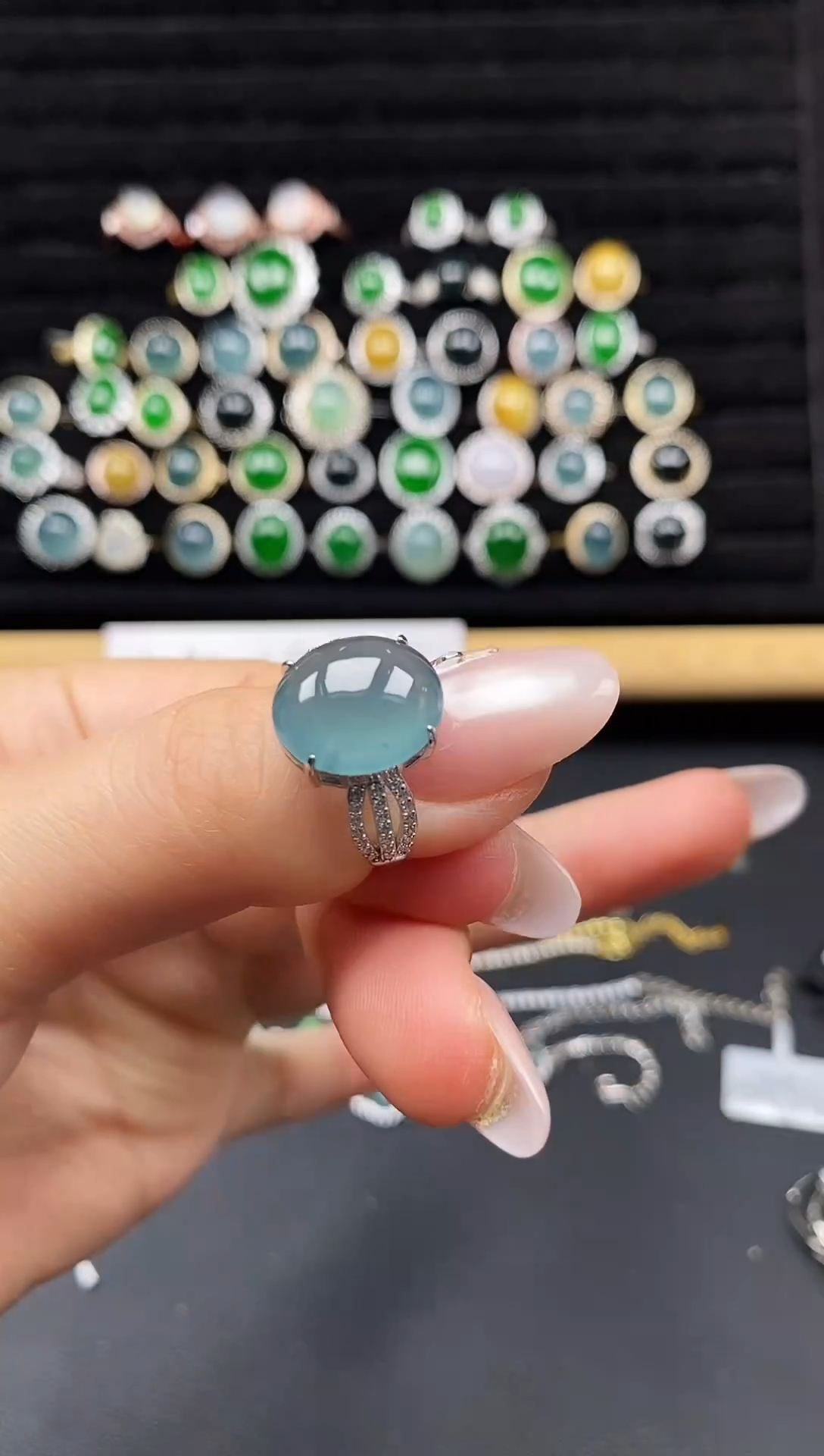 银S925镶嵌戒指翡翠111