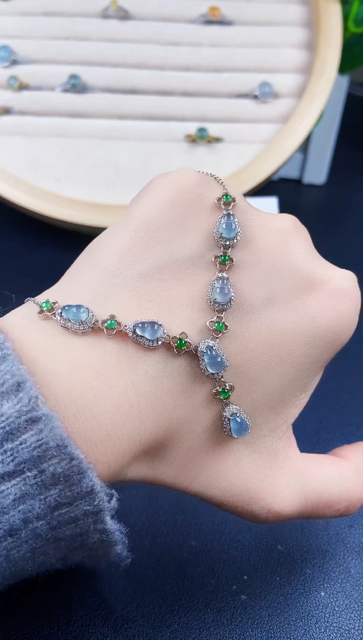 【闪购商品】翡翠颈饰银S925镶嵌120120120