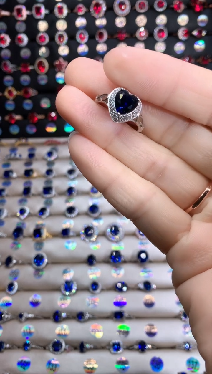 【闪购商品】蓝宝石戒指银S925镶嵌银色