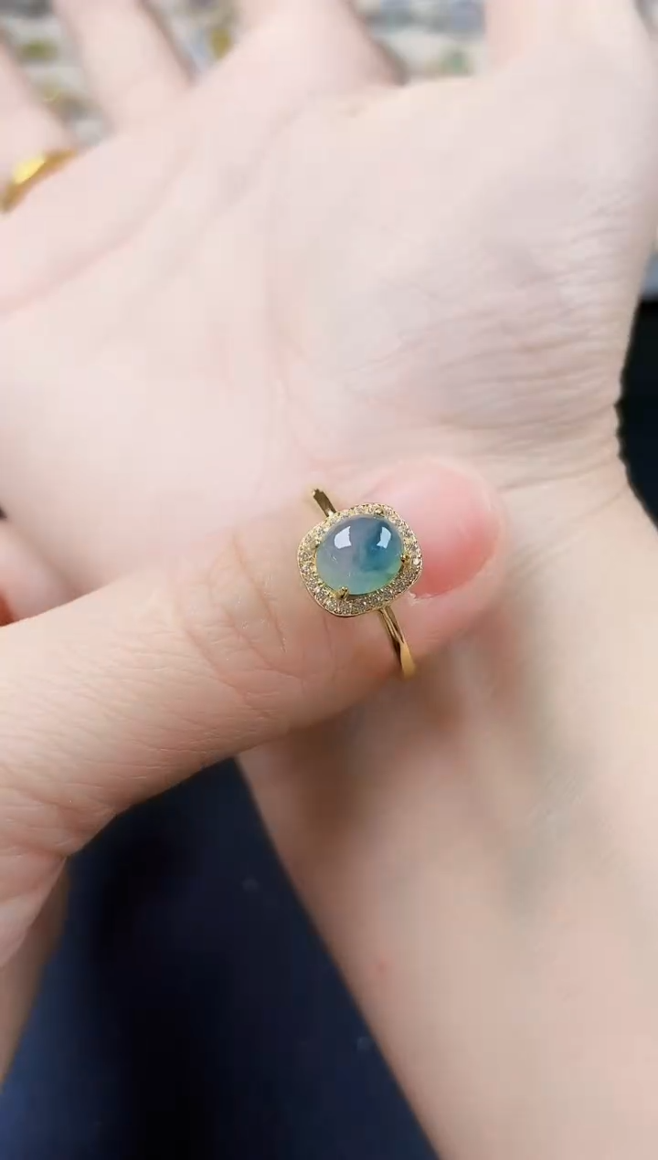 翡翠银S925镶嵌戒指456546