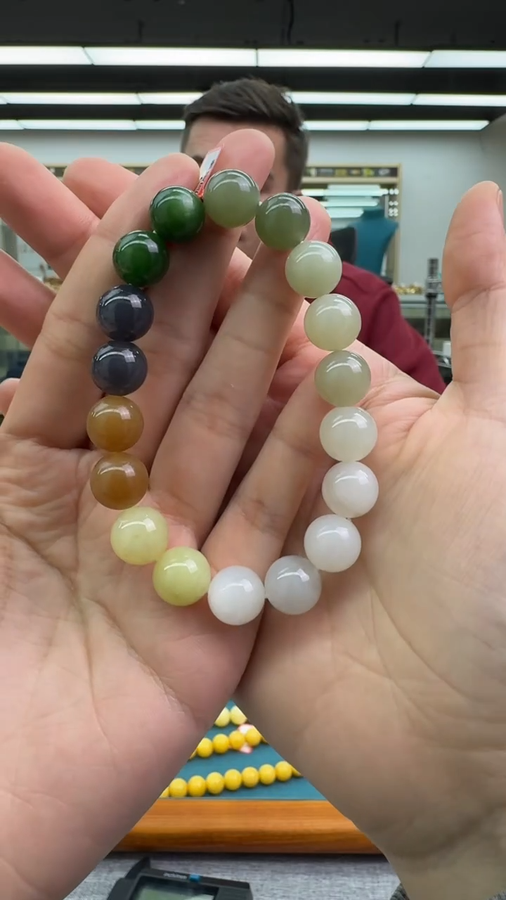 【闪购商品】和田玉（碧玉）手串未镶嵌秒拍号406