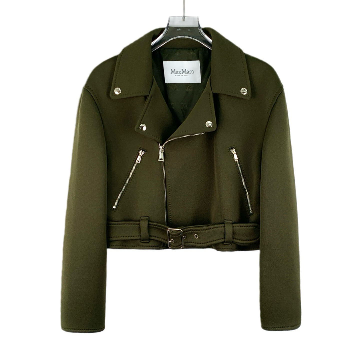 99新 MaxMara  KW0646  棉质翻领拉链长袖夹克外 M码 
