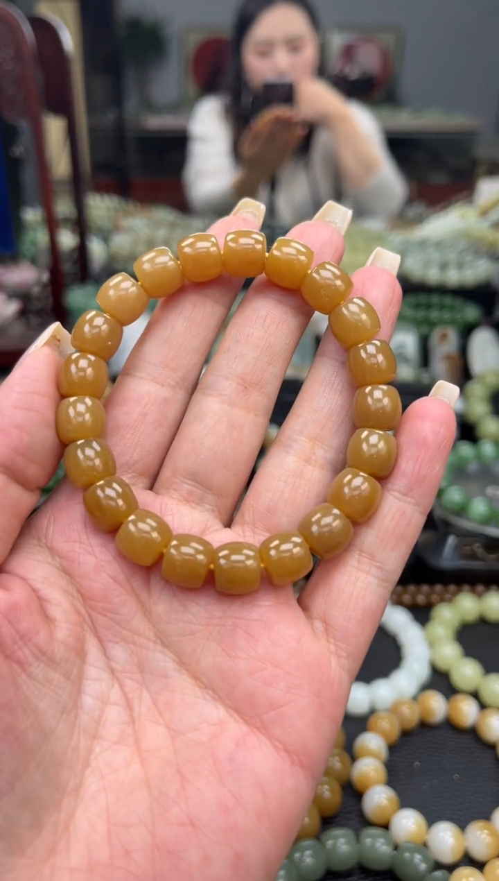 【闪购商品】和田玉手串未镶嵌新疆且末红糖卡10