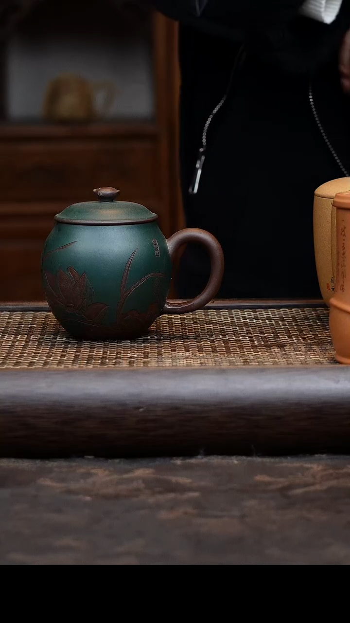 【闪购商品】紫砂茶杯粉浆绿泥