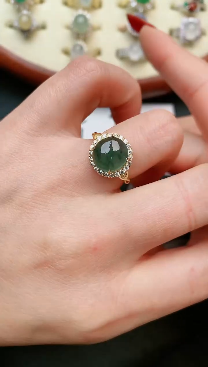 【闪购商品】翡翠戒指银S925镶嵌....