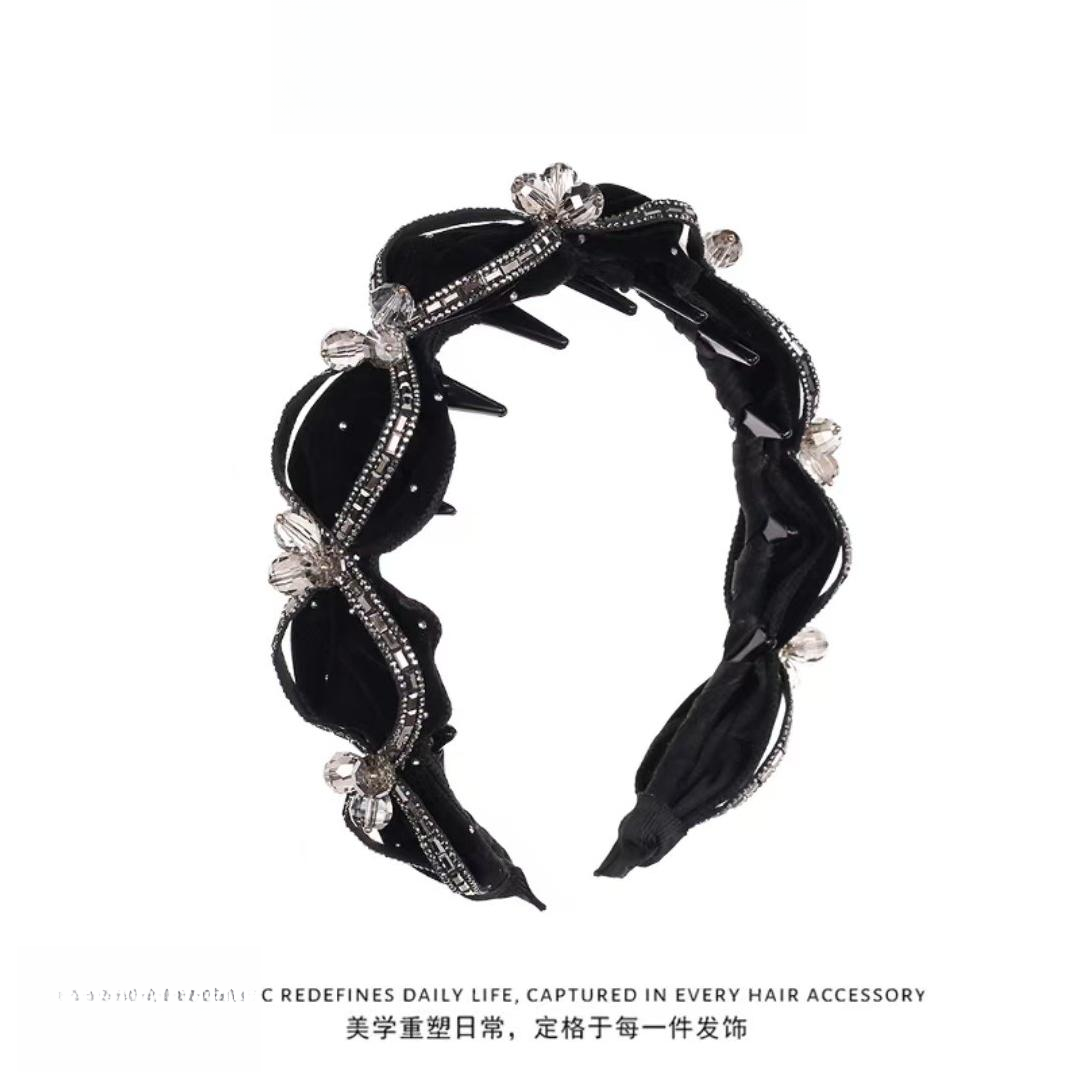 时宴泡芙璀璨星河发箍波浪日常秋冬丝绒款头箍颅顶显发量发饰