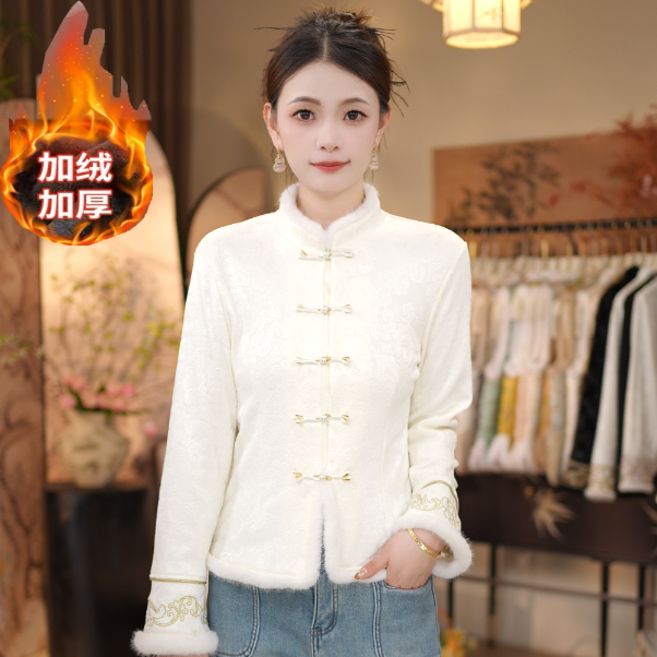 【虞美人-加绒上衣】新中式超气质显瘦加绒上衣1290