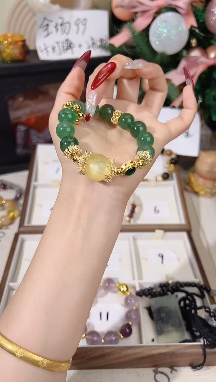 未镶嵌手链水晶绿草莓