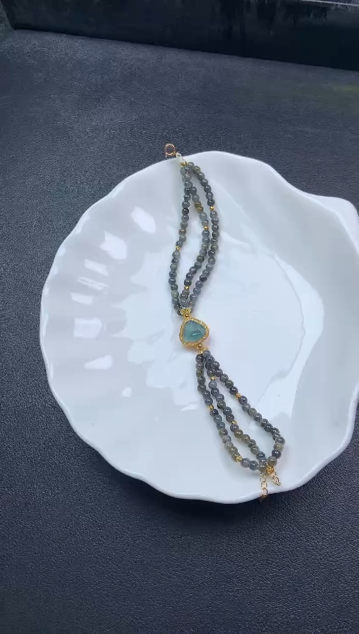 【闪购商品】翡翠手链银S925镶嵌31719「多样性发货一个」