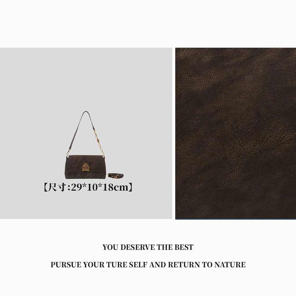 【特特甄选】BF-66667-咖啡色时尚女士潮流斜跨秋冬小香风