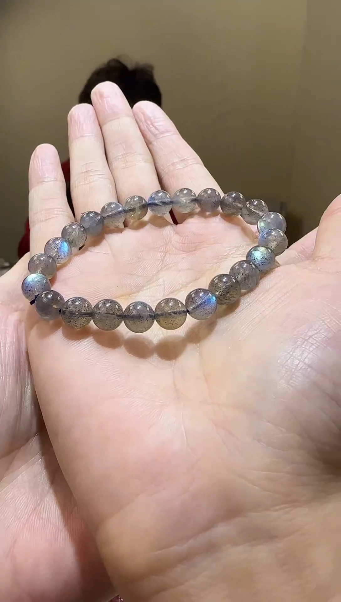 【闪购商品】拉长石手链未镶嵌透体彩光灰月光8