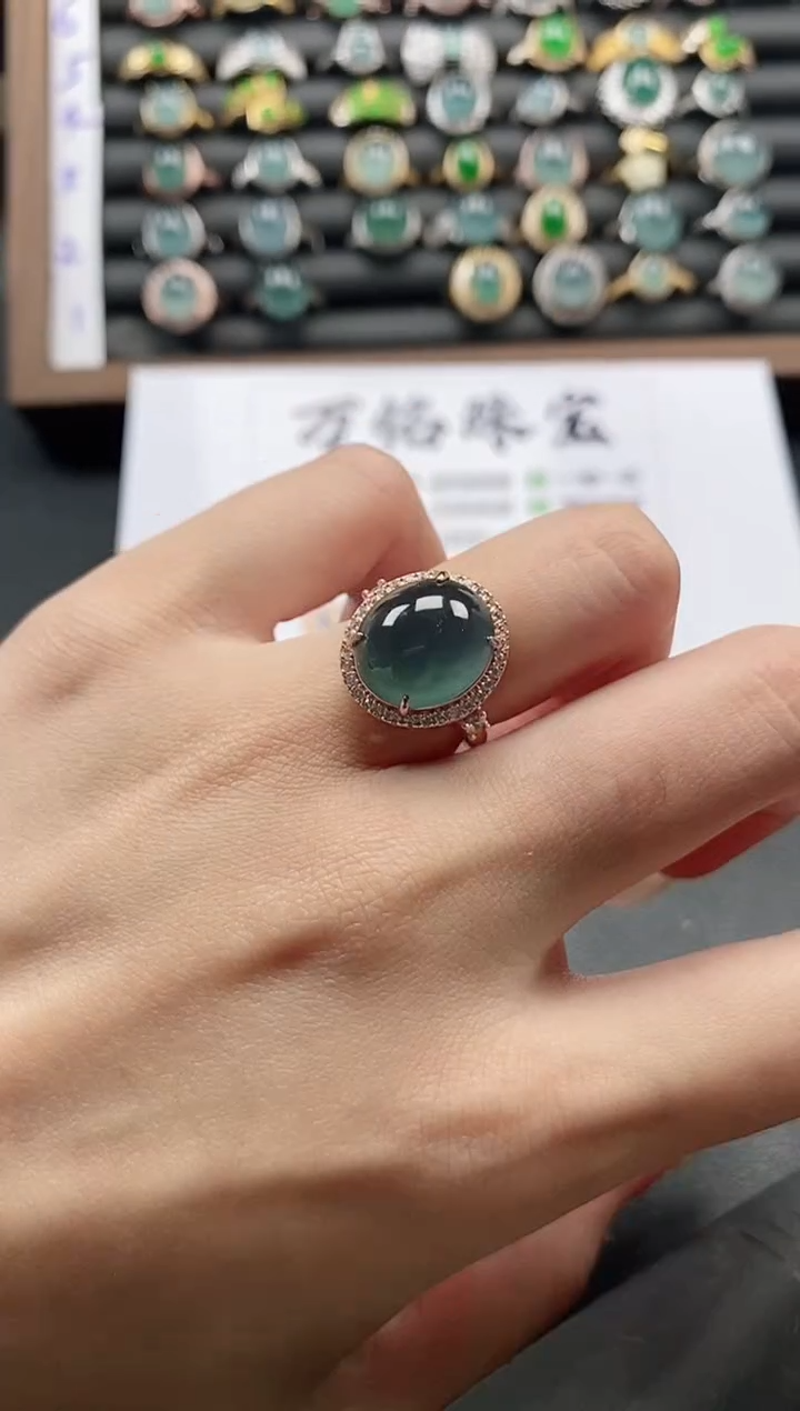 银S925镶嵌戒指翡翠51511