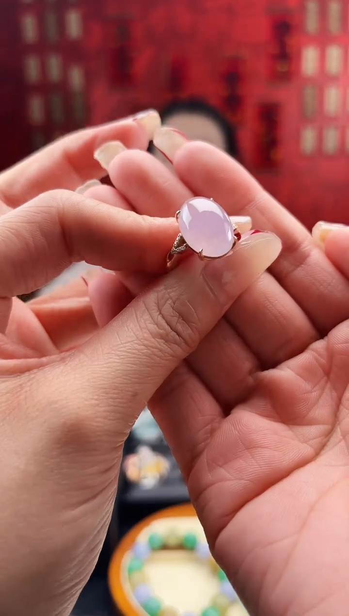 【闪购商品】翡翠戒指18K金镶嵌戒指