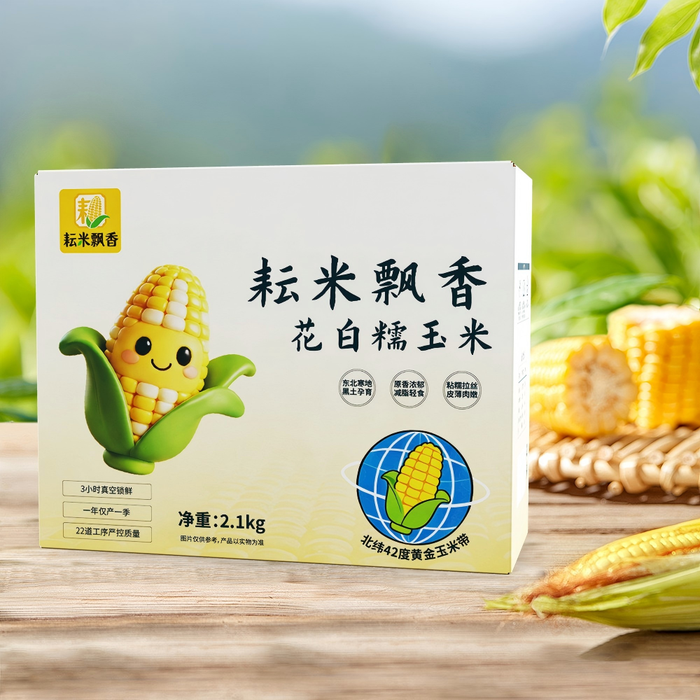 耘米飘香2025年新摘东北寒地黑土鲜食花白糯玉米产地直供