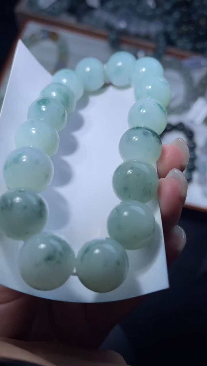 【闪购商品】定制翡翠未镶嵌天然缅甸A货翡翠手串56尺寸13左右