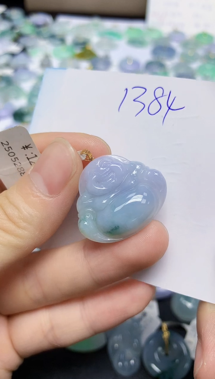 颈饰18K金镶嵌翡翠天然缅甸翡翠A货翡翠百元以上9元证书费自理