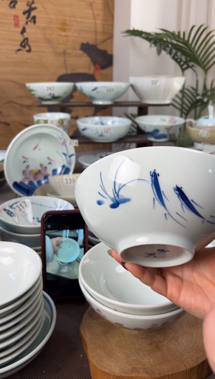 明舟微瑕福利手绘7寸老面碗（随机图案单只装）