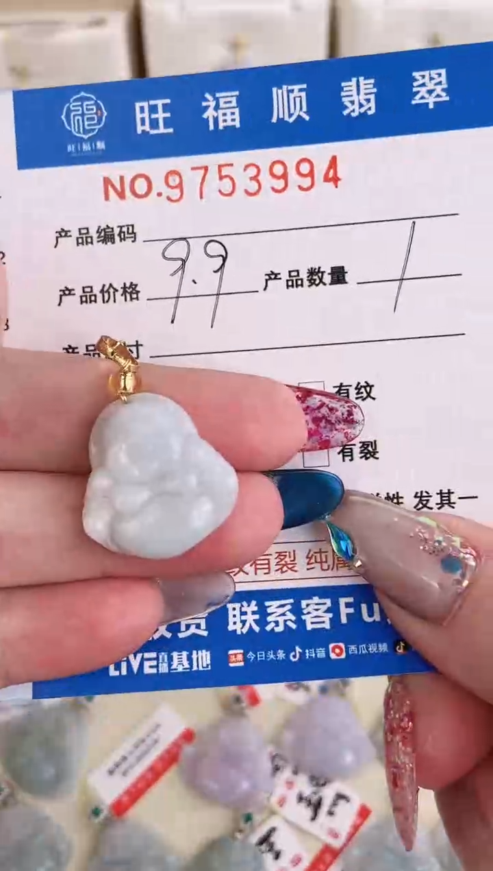 【闪购商品】翡翠颈饰未镶嵌天然缅甸A货翡翠颈饰配绳带礼盒