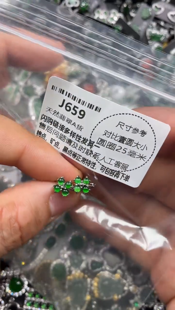 颈饰未镶嵌翡翠J659耳扣