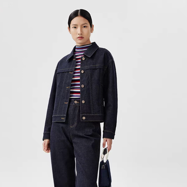 HGZ-S048--后中刺绣深蓝气质牛仔外套