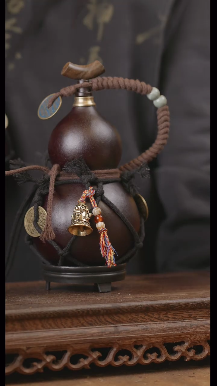 【闪购商品】235号精品天然大漆工艺防渗内胆酒葫芦~