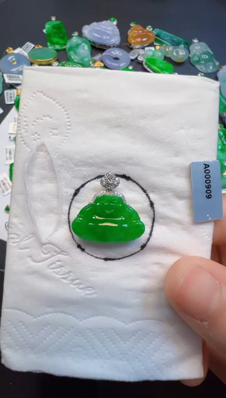 【闪购商品】翡翠吊坠(不含链)18K金镶嵌8800