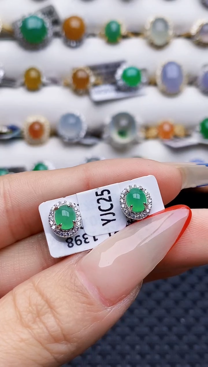银S925镶嵌戒指翡翠5878