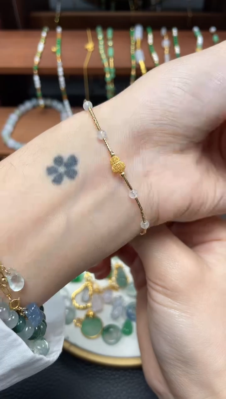 【闪购商品】翡翠套链18K金镶嵌一个  JK619