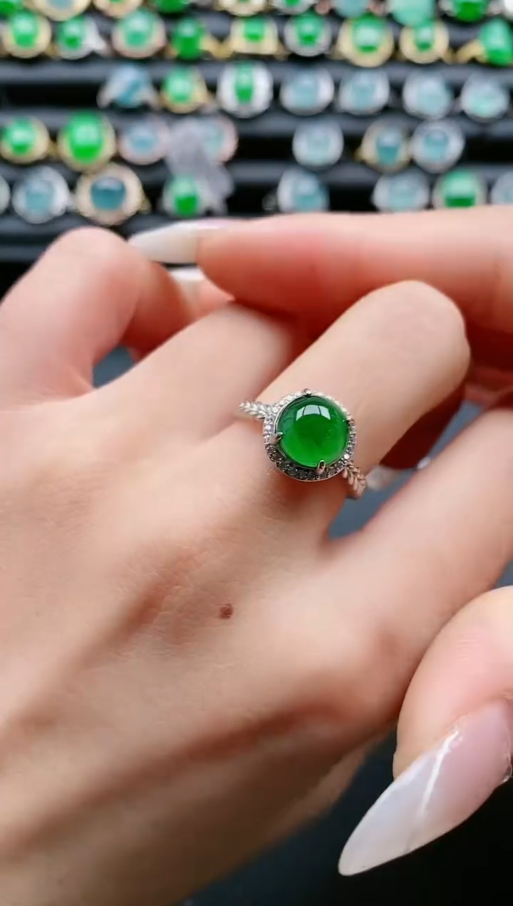 【闪购商品】翡翠戒指银S925镶嵌111111