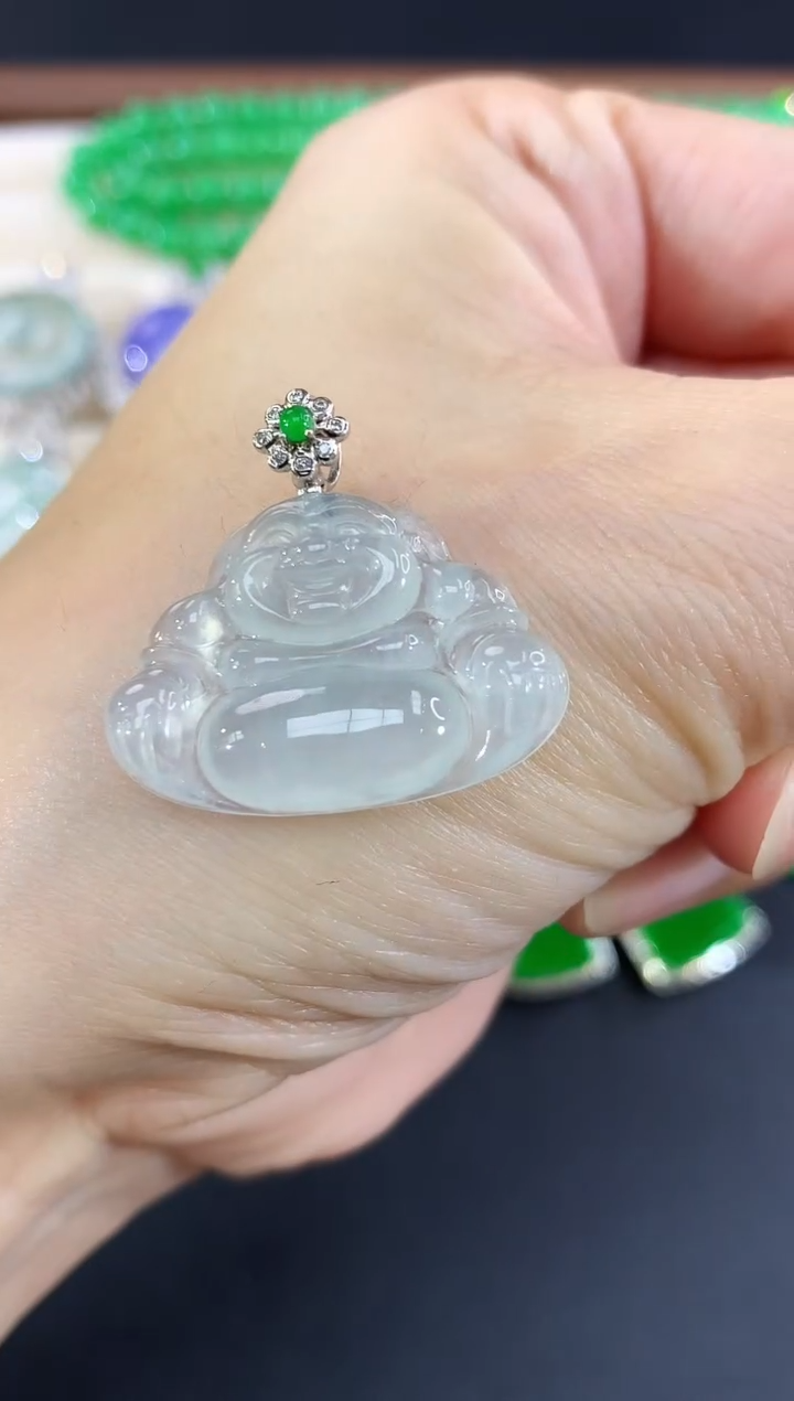 吊坠(不含链)18K金镶嵌翡翠15|1980