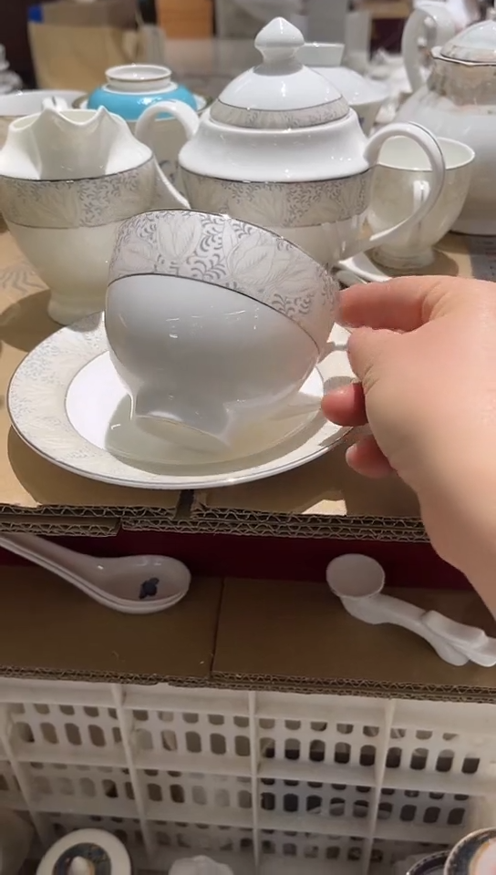 瓷杯碟1套微瑕隆达骨瓷