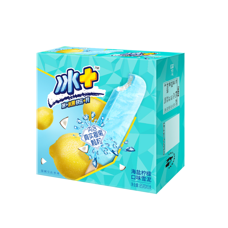 蒙牛冰+海盐柠檬口味雪泥多支装 85g×6支/盒