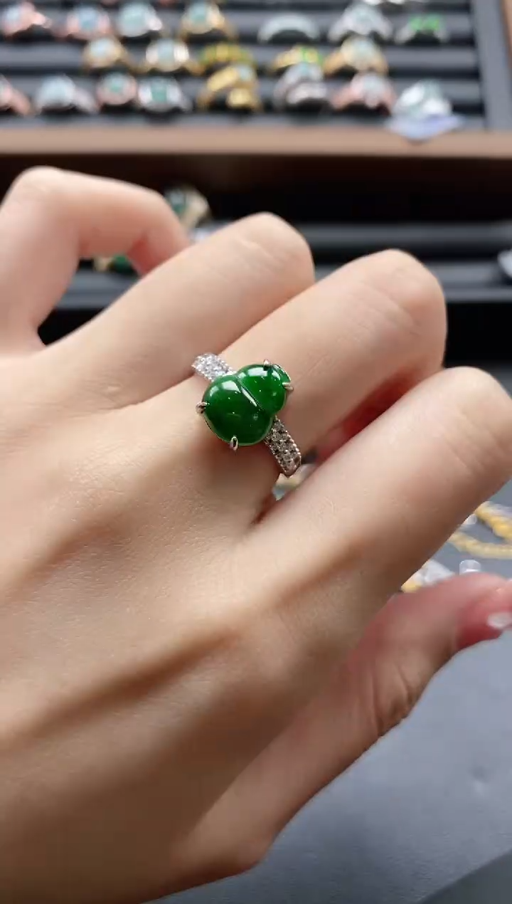 【闪购商品】翡翠戒指银S925镶嵌51151