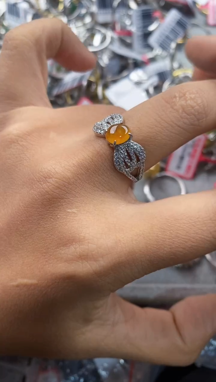 银S925镶嵌戒指翡翠7777----2