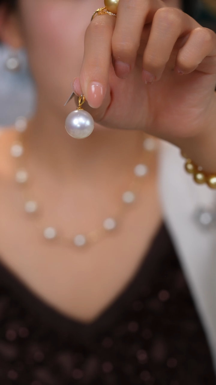 【闪购商品】海水珍珠吊坠(不含链)18K金镶嵌澳白16-17mm